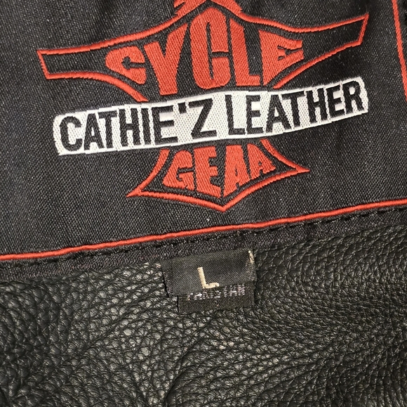 Leather motorcycle Chaps. sz L     MC1 - Picture 7 of 7